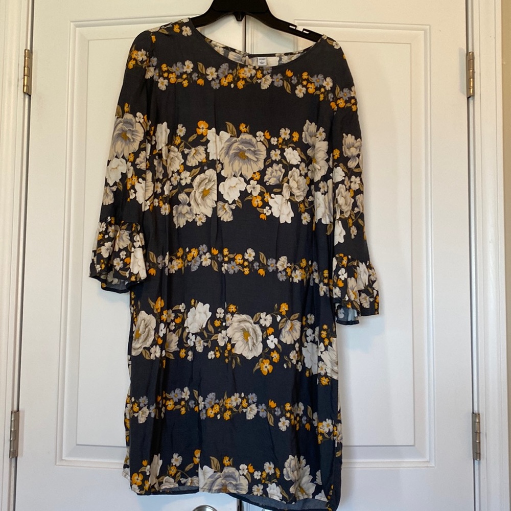 Old Navy sz L perfect fall short dress w/bell sleeves gr8 w/boots